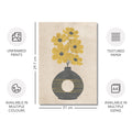 Textured Floral Vase Artwork – Home Decor for Living Room/Bedroom/Hallway/Office – Grey – A4 - Set of 3