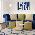 Textured Mid Century Modern Abstract Artwork – Home Decor for Living Room/Bedroom/Hallway/Office –Blue – A3 - Set of 2