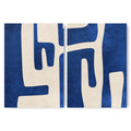 Textured Mid Century Modern Abstract Artwork – Home Decor for Living Room/Bedroom/Hallway/Office –Blue – A3 - Set of 2