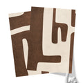Textured Mid Century Modern Abstract Artwork – Home Decor for Living Room/Bedroom/Hallway/Office – Brown – A3 - Set of 2