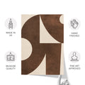 Textured Mid Century Modern Abstract Artwork – Home Decor for Living Room/Bedroom/Hallway/Office – Brown – A3 - Set of 2