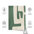 Textured Mid Century Modern Abstract Artwork – Home Decor for Living Room/Bedroom/Hallway/Office – Green – A3 - Set of 2