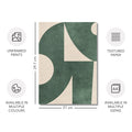 Textured Mid Century Modern Abstract Artwork – Home Decor for Living Room/Bedroom/Hallway/Office – Green – A4 - Set of 2