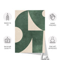 Textured Mid Century Modern Abstract Artwork – Home Decor for Living Room/Bedroom/Hallway/Office – Green – A4 - Set of 2