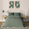 Textured Mid Century Modern Abstract Artwork – Home Decor for Living Room/Bedroom/Hallway/Office – Green – A4 - Set of 2