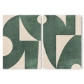 Textured Mid Century Modern Abstract Artwork – Home Decor for Living Room/Bedroom/Hallway/Office – Green – A4 - Set of 2