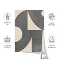 Textured Mid Century Modern Abstract Artwork – Home Decor for Living Room/Bedroom/Hallway/Office – Grey – A3 - Set of 2