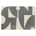 Textured Mid Century Modern Abstract Artwork – Home Decor for Living Room/Bedroom/Hallway/Office – Grey – A3 - Set of 2