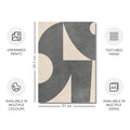 Textured Mid Century Modern Abstract Artwork – Home Decor for Living Room/Bedroom/Hallway/Office – Grey – A4 - Set of 2