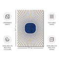 Textured Minimalist Modern Boho Line Art - Home Decor for Living Room Stairs Bedroom Office- Blue - A4 - Set of 3