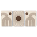 Textured Minimalist Modern Boho Line Art - Home Decor for Living Room Stairs Bedroom Office- Brown - A4 - Set of 3