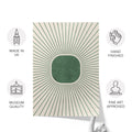 Textured Minimalist Modern Boho Line Art - Home Decor for Living Room Stairs Bedroom Office -Green - A4 - Set of 3