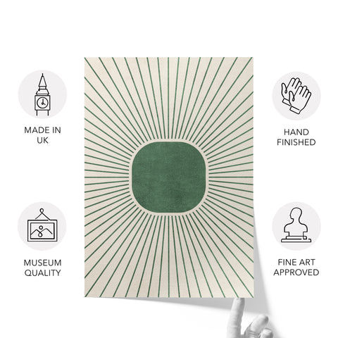 Textured Minimalist Modern Boho Line Art - Home Decor for Living Room Stairs Bedroom Office -Green - A4 - Set of 3