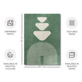 Textured Minimalist Modern Boho Line Art – Home Decor for Living Room/Bedroom/Hallway/Office – Green - A4 - Set of 3