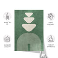 Textured Minimalist Modern Boho Line Art – Home Decor for Living Room/Bedroom/Hallway/Office – Green - A4 - Set of 3