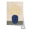 Vintage Vase with Flowers Fine Art Print – Blue - A3- Adam & Alice London - ADAM and ALICE Premium Fine Wall Art Unframed Print – Flowers Art – Vase - Home Decor for Living Room Bedroom Hallway Office – Neutral Background - Grey Blue Green Brown – A3 A4 A2