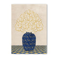 Vintage Vase with Flowers Fine Art Print – Blue - A3- Adam & Alice London - ADAM and ALICE Premium Fine Wall Art Unframed Print – Flowers Art – Vase - Home Decor for Living Room Bedroom Hallway Office – Neutral Background - Grey Blue Green Brown – A3 A4 A2