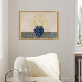 Vintage Vase with Flowers Fine Art Print – Blue - A4- Adam & Alice London - ADAM and ALICE Premium Fine Wall Art Unframed Print – Flowers Art – Vase - Home Decor for Living Room Bedroom Hallway Office – Neutral Background - Grey Blue Green Brown – A3 A4 A2