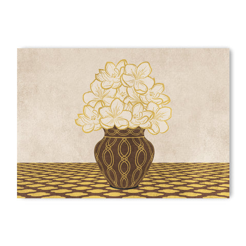 Vintage Vase with Flowers Fine Art Print – Brown - A4- Adam & Alice London - ADAM and ALICE Premium Fine Wall Art Unframed Print – Flowers Art – Vase - Home Decor for Living Room Bedroom Hallway Office – Neutral Background - Grey Blue Green Brown – A3 A4 A2