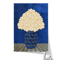Vintage Vase with Flowers Fine Art Print – Dark Background – Blue - A3- Adam & Alice London - ADAM and ALICE Premium Fine Wall Art Unframed Print – Flowers Art – Vase - Home Decor for Living Room Bedroom Hallway Office – Neutral Background - Grey Blue Green Brown – A3 A4 A2