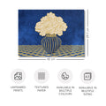 Vintage Vase with Flowers Fine Art Print – Dark Background – Blue - A3- Adam & Alice London - ADAM and ALICE Premium Fine Wall Art Unframed Print – Flowers Art – Vase - Home Decor for Living Room Bedroom Hallway Office – Neutral Background - Grey Blue Green Brown – A3 A4 A2