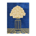 Vintage Vase with Flowers Fine Art Print – Dark Background – Blue - A3- Adam & Alice London - ADAM and ALICE Premium Fine Wall Art Unframed Print – Flowers Art – Vase - Home Decor for Living Room Bedroom Hallway Office – Neutral Background - Grey Blue Green Brown – A3 A4 A2