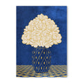 Vintage Vase with Flowers Fine Art Print – Dark Background – Blue - A3- Adam & Alice London - ADAM and ALICE Premium Fine Wall Art Unframed Print – Flowers Art – Vase - Home Decor for Living Room Bedroom Hallway Office – Neutral Background - Grey Blue Green Brown – A3 A4 A2