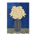 Vintage Vase with Flowers Fine Art Print – Dark Background – Blue - A4- Adam & Alice London - ADAM and ALICE Premium Fine Wall Art Unframed Print – Flowers Art – Vase - Home Decor for Living Room Bedroom Hallway Office – Neutral Background - Grey Blue Green Brown – A3 A4 A2
