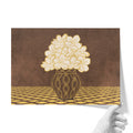 Vintage Vase with Flowers Fine Art Print – Dark Background – Brown - A2- Adam & Alice London - ADAM and ALICE Premium Fine Wall Art Unframed Print – Flowers Art – Vase - Home Decor for Living Room Bedroom Hallway Office – Neutral Background - Grey Blue Green Brown – A3 A4 A2