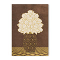 Vintage Vase with Flowers Fine Art Print – Dark Background – Brown - A4- Adam & Alice London - ADAM and ALICE Premium Fine Wall Art Unframed Print – Flowers Art – Vase - Home Decor for Living Room Bedroom Hallway Office – Neutral Background - Grey Blue Green Brown – A3 A4 A2