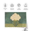 Vintage Vase with Flowers Fine Art Print – Dark Background – Green - A2- Adam & Alice London - ADAM and ALICE Premium Fine Wall Art Unframed Print – Flowers Art – Vase - Home Decor for Living Room Bedroom Hallway Office – Neutral Background - Grey Blue Green Brown – A3 A4 A2