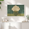 Vintage Vase with Flowers Fine Art Print – Dark Background – Green - A2- Adam & Alice London - ADAM and ALICE Premium Fine Wall Art Unframed Print – Flowers Art – Vase - Home Decor for Living Room Bedroom Hallway Office – Neutral Background - Grey Blue Green Brown – A3 A4 A2