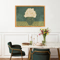Vintage Vase with Flowers Fine Art Print – Dark Background – Green - A2- Adam & Alice London - ADAM and ALICE Premium Fine Wall Art Unframed Print – Flowers Art – Vase - Home Decor for Living Room Bedroom Hallway Office – Neutral Background - Grey Blue Green Brown – A3 A4 A2