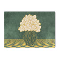 Vintage Vase with Flowers Fine Art Print – Dark Background – Green - A2- Adam & Alice London - ADAM and ALICE Premium Fine Wall Art Unframed Print – Flowers Art – Vase - Home Decor for Living Room Bedroom Hallway Office – Neutral Background - Grey Blue Green Brown – A3 A4 A2