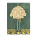 Vintage Vase with Flowers Fine Art Print – Dark Background – Green - A3- Adam & Alice London - ADAM and ALICE Premium Fine Wall Art Unframed Print – Flowers Art – Vase - Home Decor for Living Room Bedroom Hallway Office – Neutral Background - Grey Blue Green Brown – A3 A4 A2