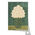 Vintage Vase with Flowers Fine Art Print – Dark Background – Green - A4- Adam & Alice London - ADAM and ALICE Premium Fine Wall Art Unframed Print – Flowers Art – Vase - Home Decor for Living Room Bedroom Hallway Office – Neutral Background - Grey Blue Green Brown – A3 A4 A2