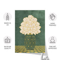 Vintage Vase with Flowers Fine Art Print – Dark Background – Green - A4- Adam & Alice London - ADAM and ALICE Premium Fine Wall Art Unframed Print – Flowers Art – Vase - Home Decor for Living Room Bedroom Hallway Office – Neutral Background - Grey Blue Green Brown – A3 A4 A2