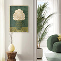 Vintage Vase with Flowers Fine Art Print – Dark Background – Green - A4- Adam & Alice London - ADAM and ALICE Premium Fine Wall Art Unframed Print – Flowers Art – Vase - Home Decor for Living Room Bedroom Hallway Office – Neutral Background - Grey Blue Green Brown – A3 A4 A2