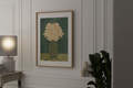 Vintage Vase with Flowers Fine Art Print – Dark Background – Green - A4- Adam & Alice London - ADAM and ALICE Premium Fine Wall Art Unframed Print – Flowers Art – Vase - Home Decor for Living Room Bedroom Hallway Office – Neutral Background - Grey Blue Green Brown – A3 A4 A2