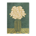 Vintage Vase with Flowers Fine Art Print – Dark Background – Green - A4- Adam & Alice London - ADAM and ALICE Premium Fine Wall Art Unframed Print – Flowers Art – Vase - Home Decor for Living Room Bedroom Hallway Office – Neutral Background - Grey Blue Green Brown – A3 A4 A2