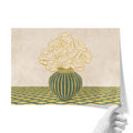 Vintage Vase with Flowers Fine Art Print – Green - A2- Adam & Alice London - ADAM and ALICE Premium Fine Wall Art Unframed Print – Flowers Art – Vase - Home Decor for Living Room Bedroom Hallway Office – Neutral Background - Grey Blue Green Brown – A3 A4 A2
