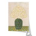Vintage Vase with Flowers Fine Art Print – Green - A3- Adam & Alice London - ADAM and ALICE Premium Fine Wall Art Unframed Print – Flowers Art – Vase - Home Decor for Living Room Bedroom Hallway Office – Neutral Background - Grey Blue Green Brown – A3 A4 A2