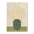 Vintage Vase with Flowers Fine Art Print – Green - A3- Adam & Alice London - ADAM and ALICE Premium Fine Wall Art Unframed Print – Flowers Art – Vase - Home Decor for Living Room Bedroom Hallway Office – Neutral Background - Grey Blue Green Brown – A3 A4 A2