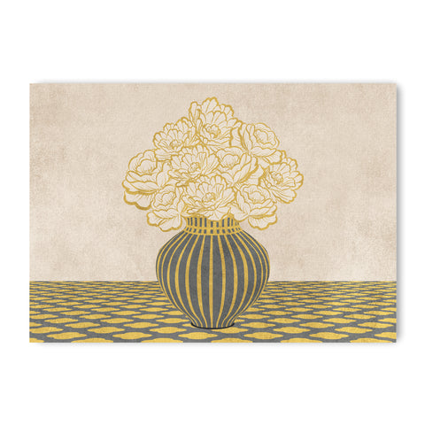 Vintage Vase with Flowers Fine Art Print – Grey - A2- Adam & Alice London - ADAM and ALICE Premium Fine Wall Art Unframed Print – Flowers Art – Vase - Home Decor for Living Room Bedroom Hallway Office – Neutral Background - Grey Blue Green Brown – A3 A4 A2