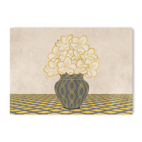 Vintage Vase with Flowers Fine Art Print – Grey - A4- Adam & Alice London - ADAM and ALICE Premium Fine Wall Art Unframed Print – Flowers Art – Vase - Home Decor for Living Room Bedroom Hallway Office – Neutral Background - Grey Blue Green Brown – A3 A4 A2